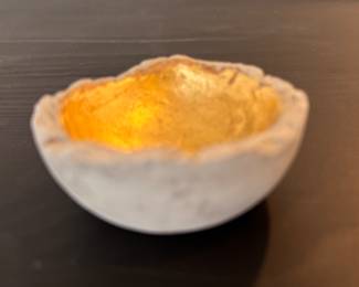 "Broken Egg" Small Gold Filled Decorative Bowl.  Photo 1 of 2. 