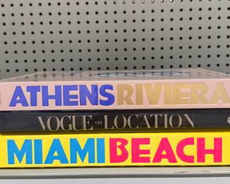 Athens Rivera, Miami Beach & Vogue on Location Coffee Table Books. 