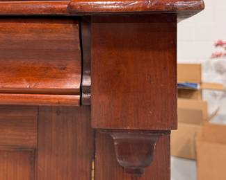 Antique Mahogany Cabinet with Drawer. Measures 42" W x 14" D x 33" H. Photo 2 of 6.