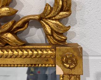 Antique Gilt Wood Mirror. Measures 27" W x 52" H. Photo 3 of 3.