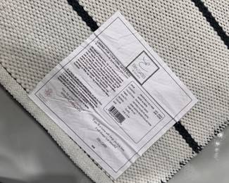 Erin Gates River Collections Recycled Plaster Rug. Slate Stripe. Measures 3' 6" W x 6' 6" L. Photo 2 of 2. 