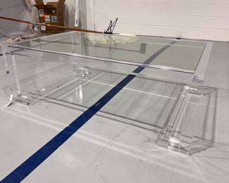 Interlude Home Ava Acrylic and Glass Cocktail Table. BRAND NEW! Measures 48" W x 30" D x 16" H. Photo 2 of 2. 