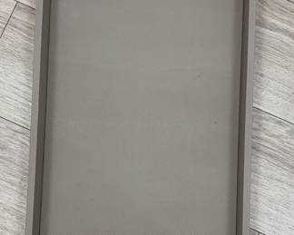 Faux Shagreen Tray with Lucite Handles. Measures 22" W x 14" D. Photo 2 of 2. 