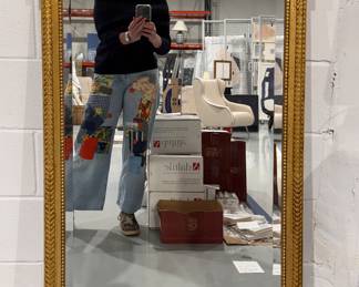 Antique Gilt Wood Mirror. Measures 27" W x 52" H. Photo 1 of 3.