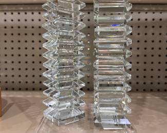 Stacked Lucite Candleholders. 