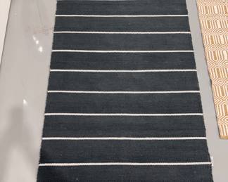 Erin Gates River Collections Recycled Plaster Rug. Slate Stripe. Measures 3' 6" W x 6' 6" L. Photo 1 of 2. 