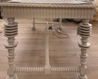 Noir Portuguese Large White Mahogany Wood Three-Drawer Writing Desk - 2 Available. Measures 72" W x 32" D x 31" H. Photo 3 of 5.