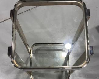 RH Chrome & Glass Side Table - 2 Available. Each Measures 12" x 12" x 26" H. Photo 2 of 2.