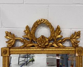 Antique Gilt Wood Mirror. Measures 27" W x 52" H. Photo 2 of 3.
