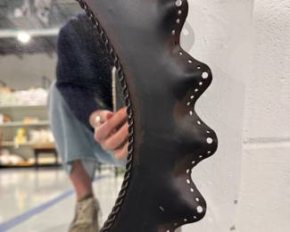 Oval Pierced Metal Mirror. Measures 29" x 23". Photo 2 of 2.