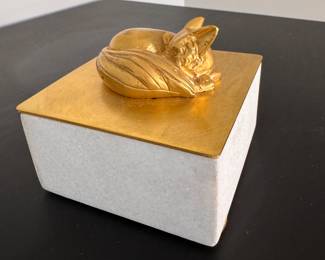 Bliss Studio Marble Fox Box. Measures 4" x 4" x 4" H. Photo 1 of 3. 