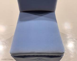 Never USED! Set of 4 Slim Skirted Parson's Dining Chairs in Thibaut Velvet. Each Measures 18" W x 21" D x 18" Seat Height. Photo 2 of 4. 