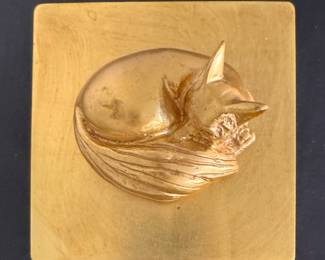 Bliss Studio Marble Fox Box. Measures 4" x 4" x 4" H. Photo 2 of 3. 