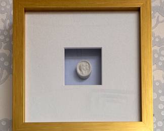 La Bleu Memoire Intaglio Framed Art - 4 Available. Each Measures 8" x 8" Overall. 