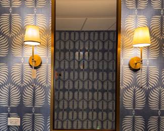 Regina Andrews Bronzed Metal Mirror. Measures 24" W x 48" H. 