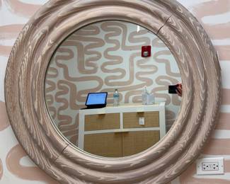 Bliss Studio Round Mirror. Measures 34" D. 