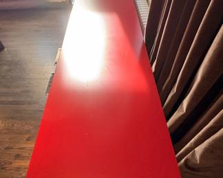 Hyama Red Lacquered Sideboard / Credenza / Console designed by Patricia Urquiola for Cassina. Measures 118" W x 18" D x 26" H. Photo 3 of 5. 