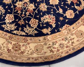 Persian Style Wool Rug. Measures 72" D. Photo 2 of 2.