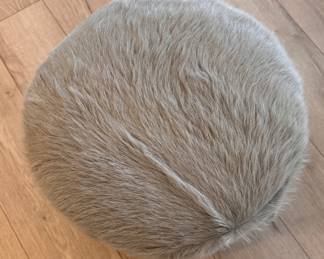 Interlude Home Goat & Antiqued Bronze Stainless Steel Scarlette Stool -- 2 Available. Each Measures 18" H x 16" D. Photo 2 of 2. 