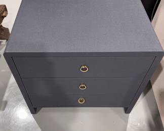 Villa & House Bryant 3-Drawer Grass Cloth Side Table - Only 1. Measures 30" W x 20" D x 28" H. Photo 3 of 5. 