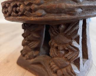 Hand-Carved African Foot Stool. Measures 20" x 16" D x 14" H. Photo 4 of 4. 