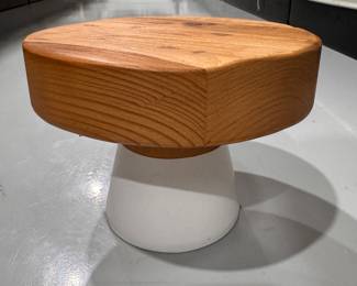 Etu Home White Mod Large Block Cake Stand. Assorted Sizes: 14" D x 6" H & 8.5" D x 3.5" H. Photo 3 of 3. 