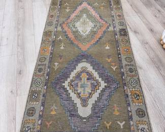 Persian Style Wool Runner. Measures Approximately 3' 2" W x 10' 8" Long. Photo 1 of 3.