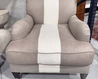 Pair of Barlcay Butera Home Sydney Club Chairs with Ebonized Wood Legs on Casters & Down Filled Cushions. Each Measures 32" W x 40" H. Photo 1 of 3.