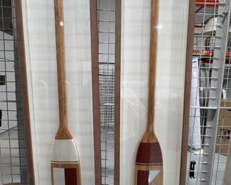 Framed Hand-Painted Canoe Paddles - 2 Available. 