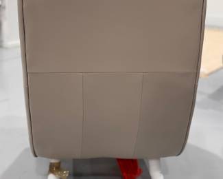 Interlude Palmer Chair Upholstered in Light Stone Colored Leather. Measures 30" W x 34" D. Photo 3 of 3. 