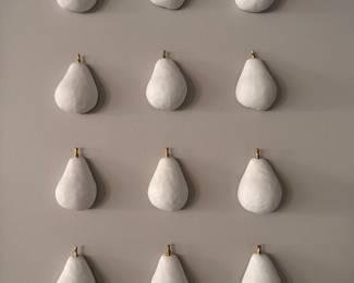 Wall Mount Plaster Pear Art. Each Pear Measures 4" W x 5" H. 