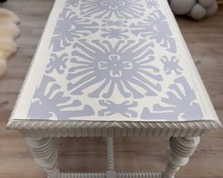 Noir Portuguese Large White Mahogany Wood Three-Drawer Writing Desk - 2 Available. Measures 72" W x 32" D x 31" H. Photo 5 of 5.