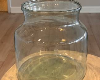Recycled Glass Apothecary Jar. Measures 9" H with 6.5" D at Top. 