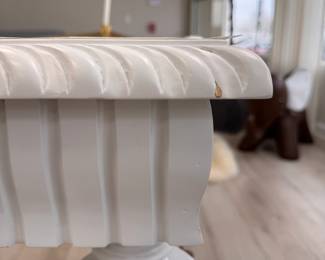 Noir Portuguese Large White Mahogany Wood Three-Drawer Writing Desk - 2 Available. Measures 72" W x 32" D x 31" H. Photo 4 of 5.