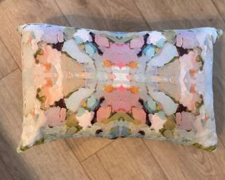 Laura Park Lumbar Pillow - Martini Olives Pattern. Measures 20" W x 12" H. 