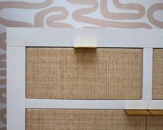 Serena & Lily Mercer Tall Dresser with Natural Raffia Panels. Measures 38" W x 20" D x 52" H. Photo 2 of 4. 