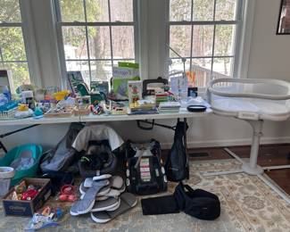 Baby gear - car seat with two bases; Halo bassinet 