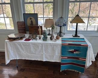 Vintage lamps, figurines