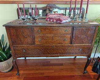 005
Antique Three Drawer, Two Door Sideboard
54" x 22" x 52" H