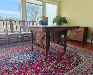 001
Oak Dining Table w/ Four Leaves
48" x 48" x 30" H