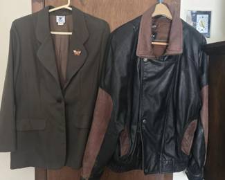 Vintage leather jacket and blazer
