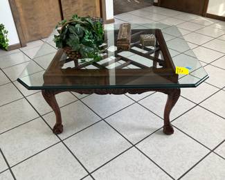 Glass top coffee table