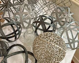 Metal Spheres (Orbs) and Geometric Shapes, Vases, Flower Arrangement Objects