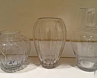 Crystal and glass vases