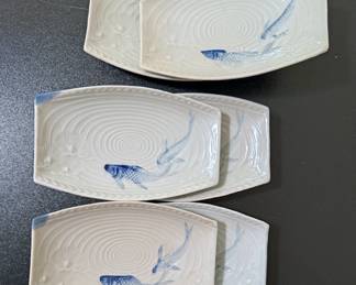 Gump's porcelain koi sushi or snack plates