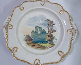 Hand-painted antique porcelain plate