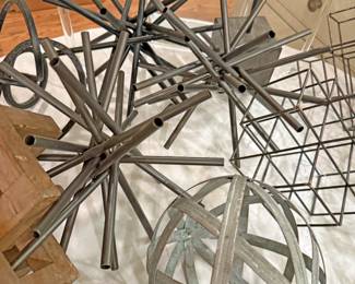 Metal Spheres (Orbs) and Geometric Shapes, Vases, Flower Arrangement Objects