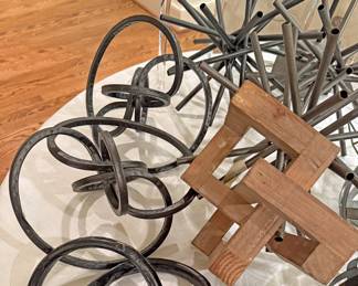 Metal Spheres (Orbs) and Geometric Shapes, Vases, Flower Arrangement Objects