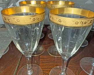 Vintage Tiffin-Franciscan "Rambler Rose" wine or water goblets