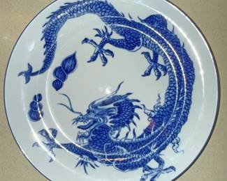 Mottahedeh Blue Dragon collection two plates